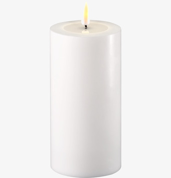 Bild av stilrent vitt LED-blockljus med naturlig flamma