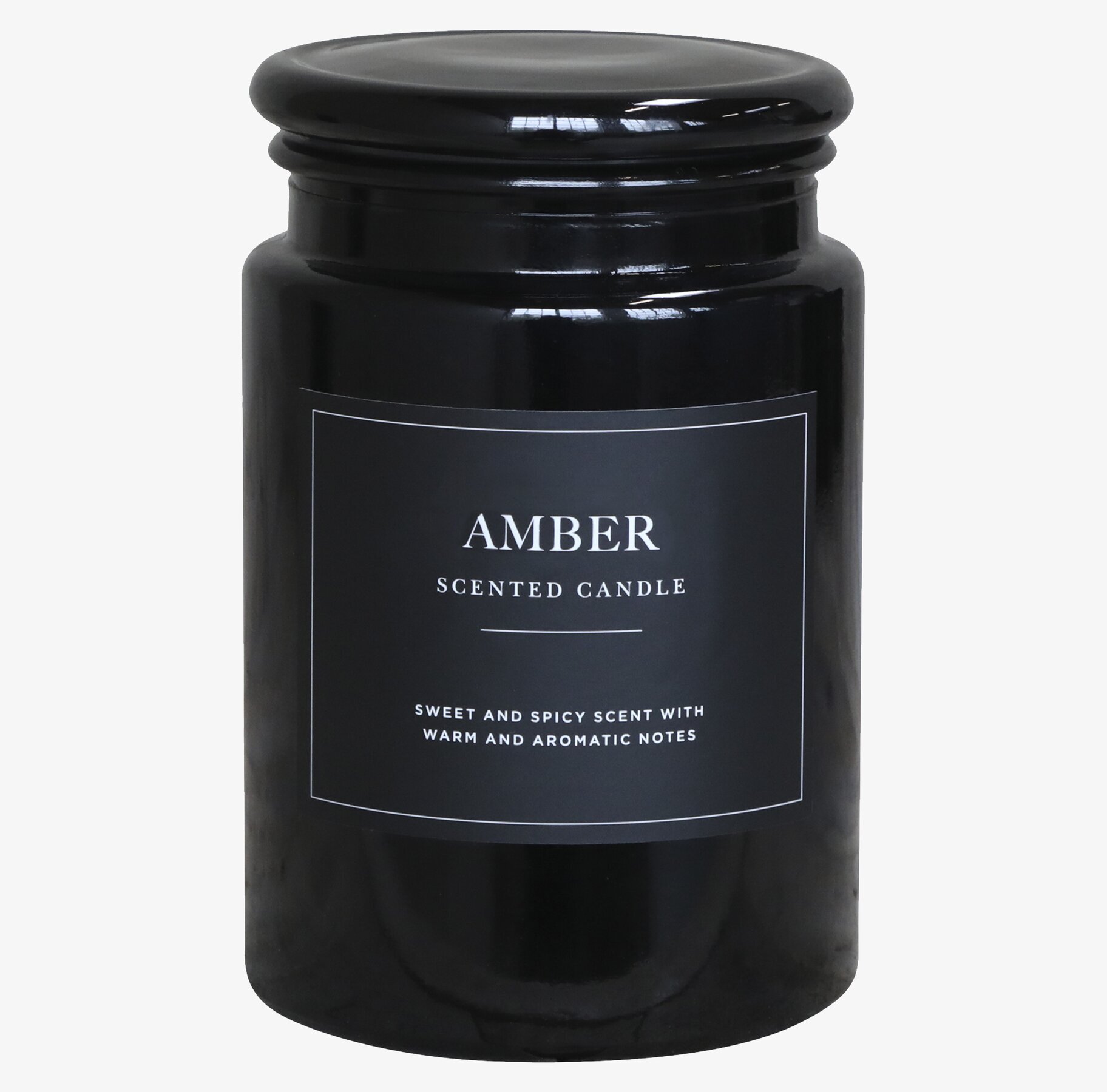 Doftljus Amber från Chic Antique i svart glasburk med lock