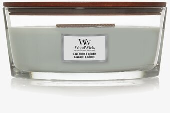 Bild av elegant ljuslykta med trälock och glasbehållare