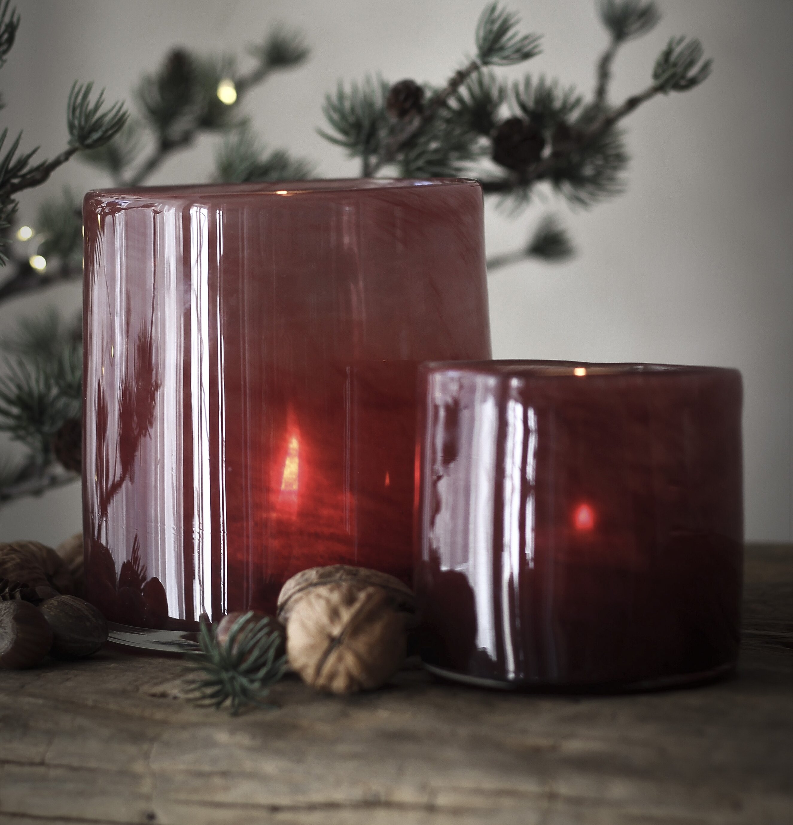 Ljuslykta Lumiere Bordeaux Liten från Majas Cottage