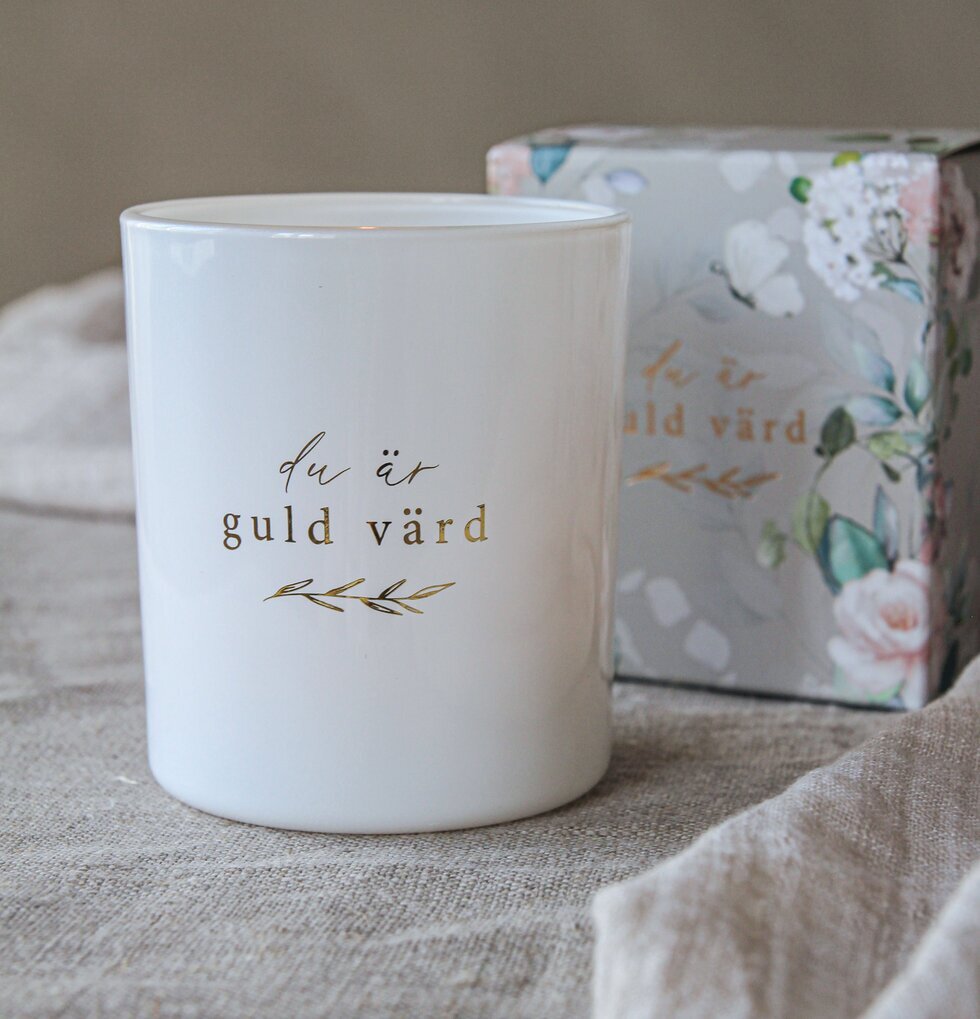 Ljuslykta - Du Är Guld Värd från Majas Cottage på linnetyg