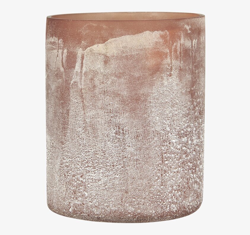 Ljuslykta Rosa Unika Stor från IB Laursen i rosa glas