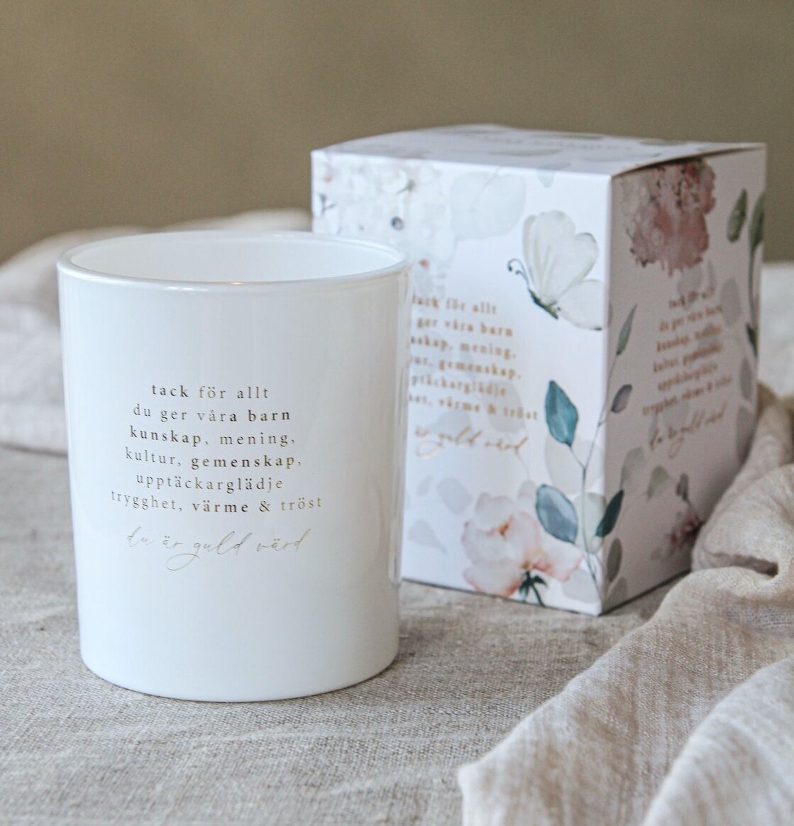 Ljuslykta - Tack För Allt Du Ger Våra Barn från Majas Cottage