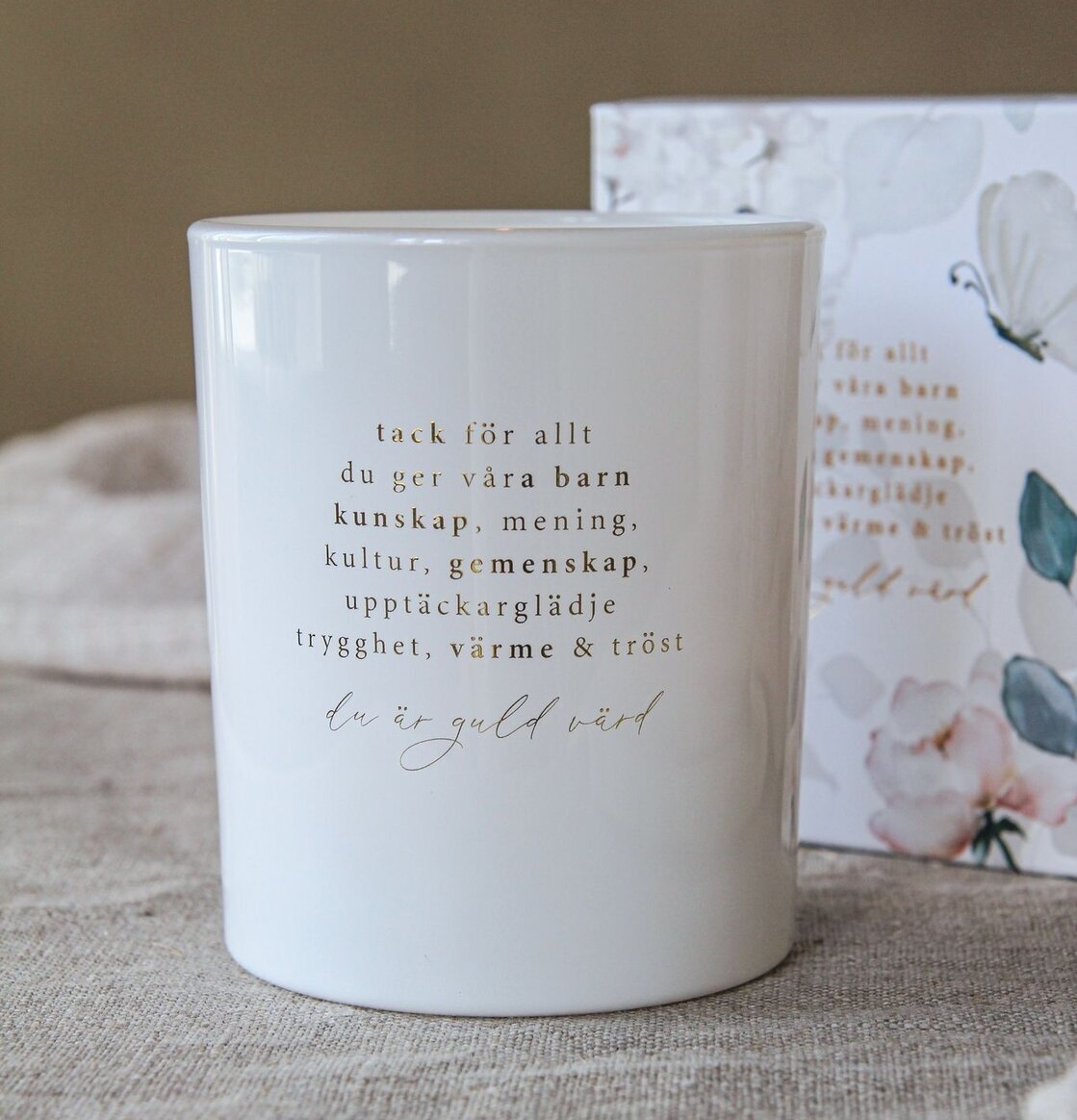 Ljuslykta - Tack För Allt Du Ger Våra Barn från Majas Cottage