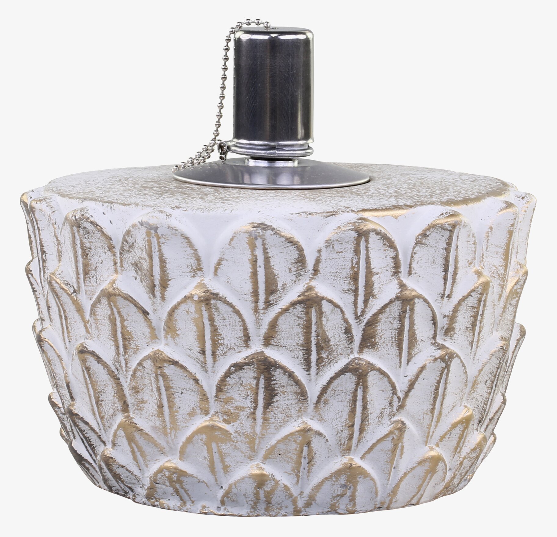 Bild av en elegant oljelampa med guldmönster