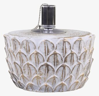 Bild av en elegant oljelampa med guldmönster