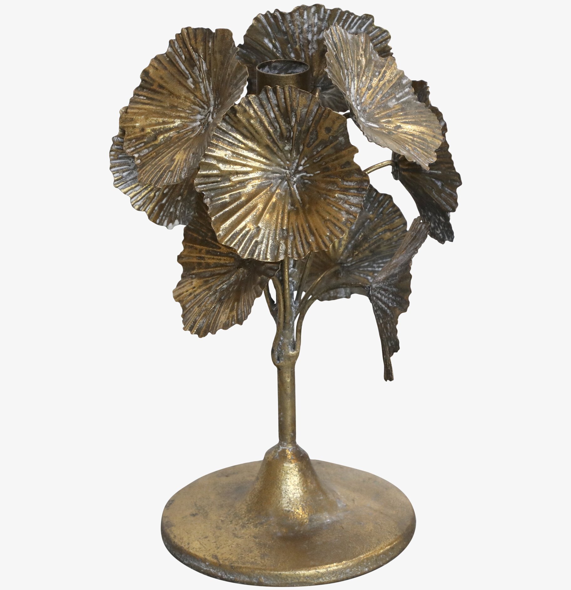 Ljusstake Blomster Antik Mässing Stor från Chic Antique