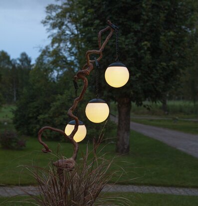 Bild av solcellsbelysning i harmonisk trädgårdsmiljö