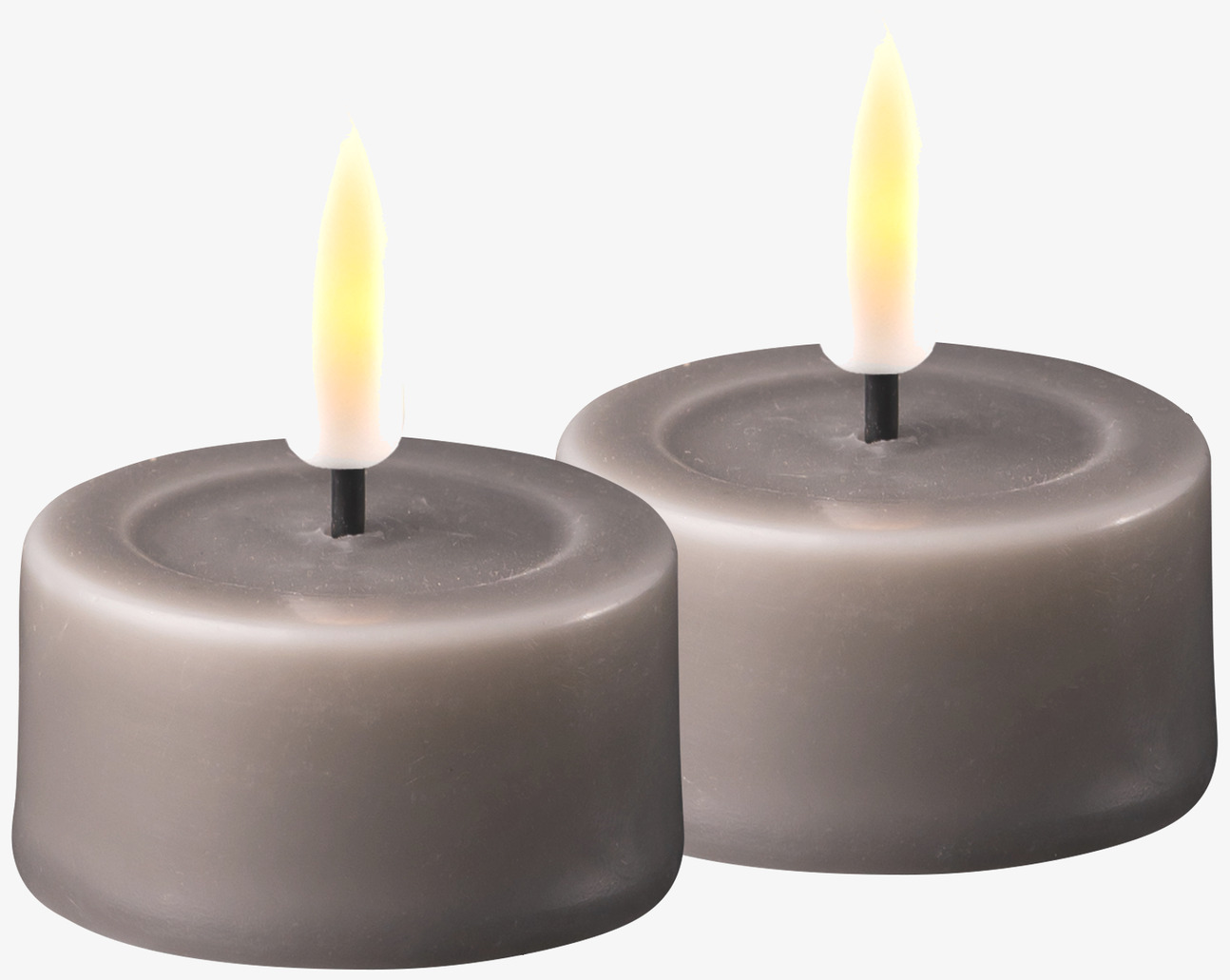 Värmeljus LED Grå 2-Pack från Deluxe Homeart på neutral yta