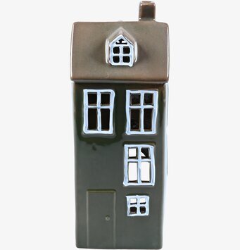 Ljuslykta Hus Grön Stor från Det Gamle Apotek, keramik