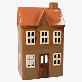 Ljuslykta Hus Brun från Det Gamle Apotek i keramik