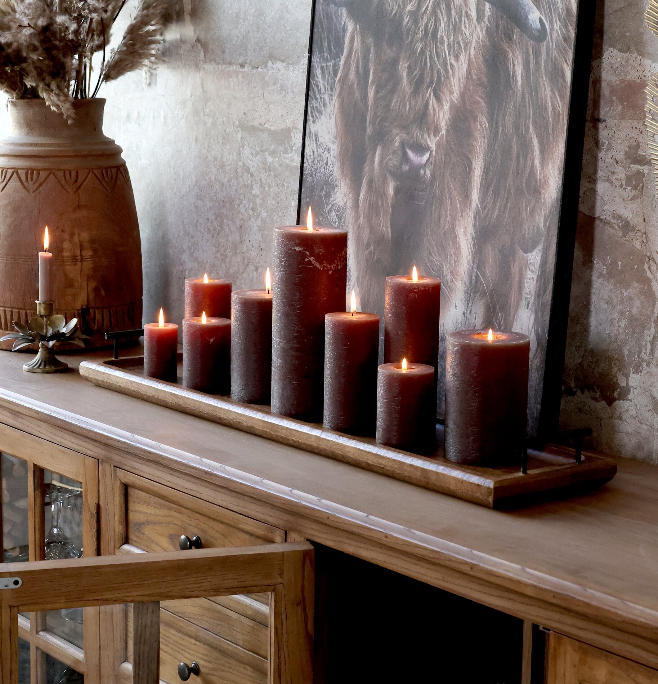 Blockljus Rustik Coffee (Brun) 90 Tim från Chic Antique