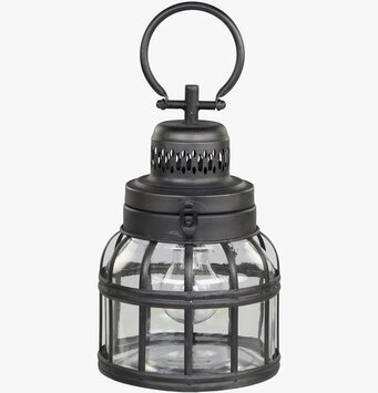 Bild av rustik stall-lanterna i antik svart design