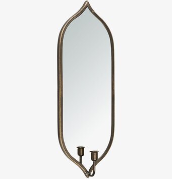 Bild av ljuslampett spegel i antik mässingdesign