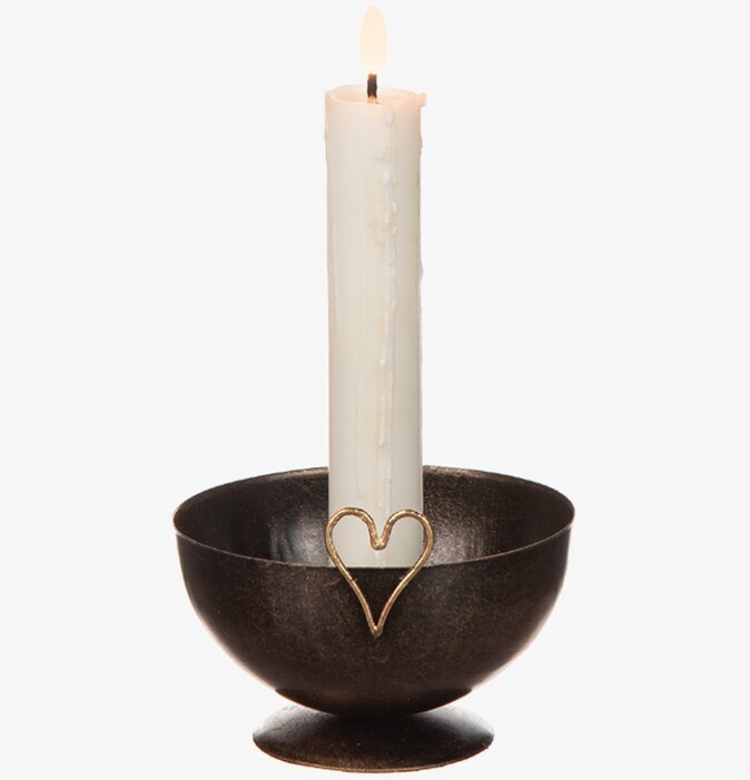 Ljusstake Hamrad Plåt Hjärta från Different Design