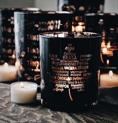 Ljuslykta Höst - Majas Cottage med gyllene höstord