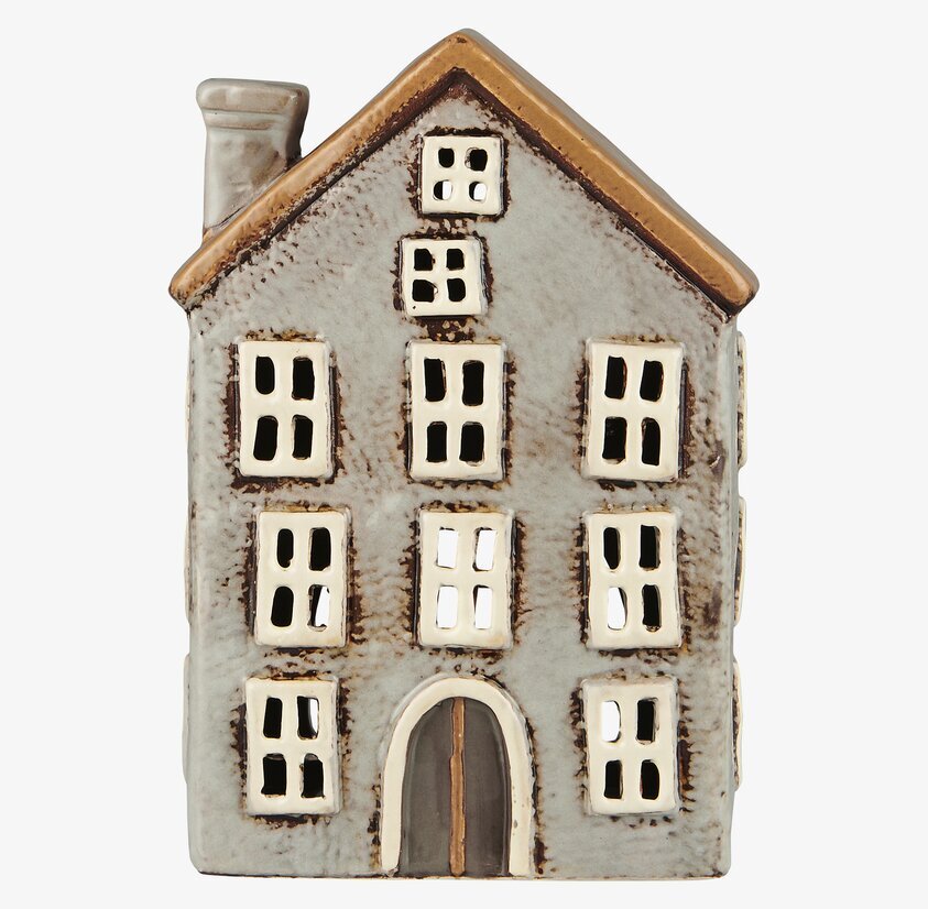 Ljuslykta Nyhavn Grå från IB Laursen, keramik, husformad