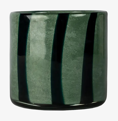 Ljuslykta Calore Curve Mixed Green XS från By ON i glas