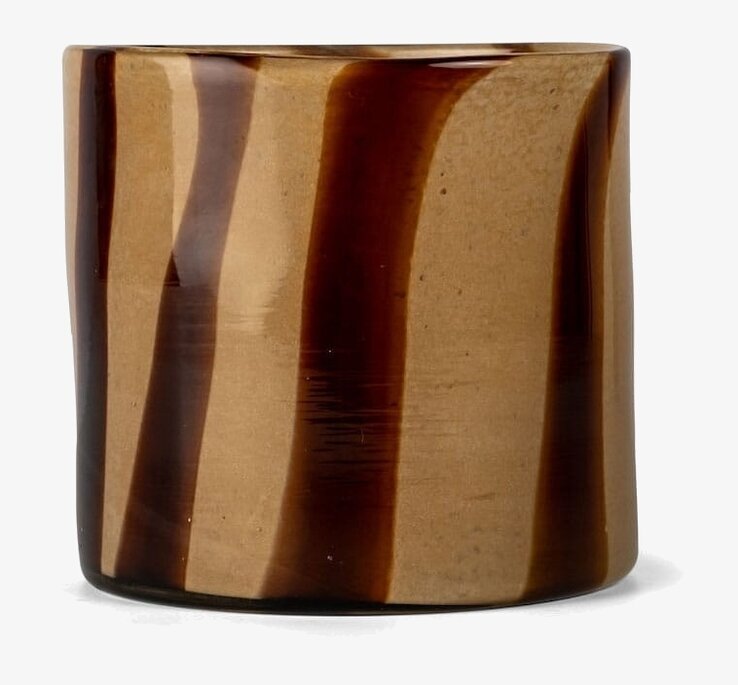 Ljuslykta Calore Curve Brown/Beige Medium från By ON