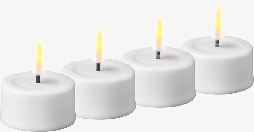 Värmeljus LED Vit 4-Pack från Deluxe Homeart i vit färg