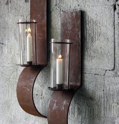 Foto av elegant vägginstallation med rustik estetik