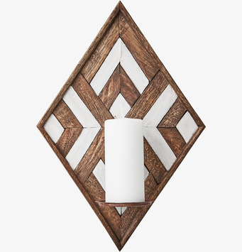 Bild av elegant väggljushållare i trä och metall