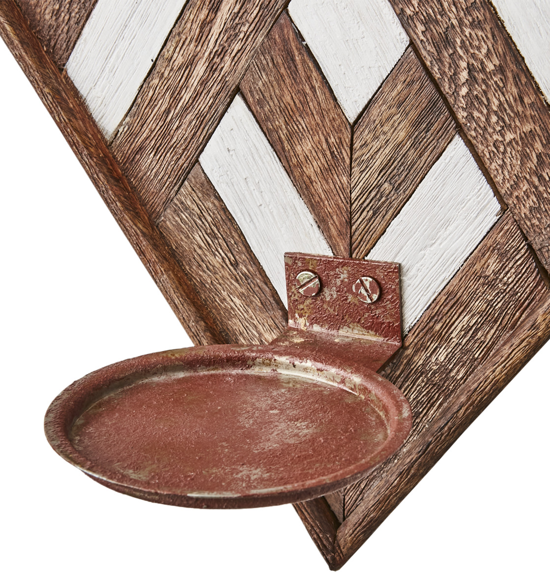 Bild av stilfull väggljushållare i trä och metall