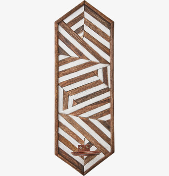 Bild av elegant väggljushållare i brunt och vitt