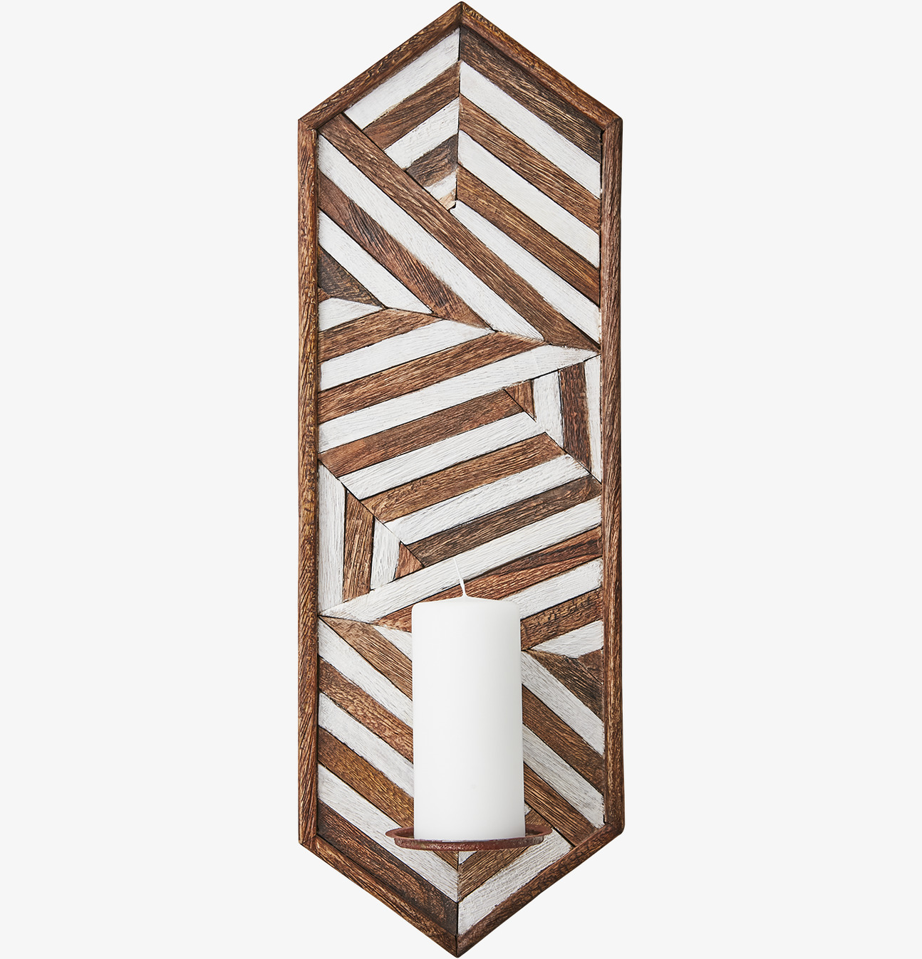 Väggljushållare Vector Brun/Vit 20x60cm från Affari