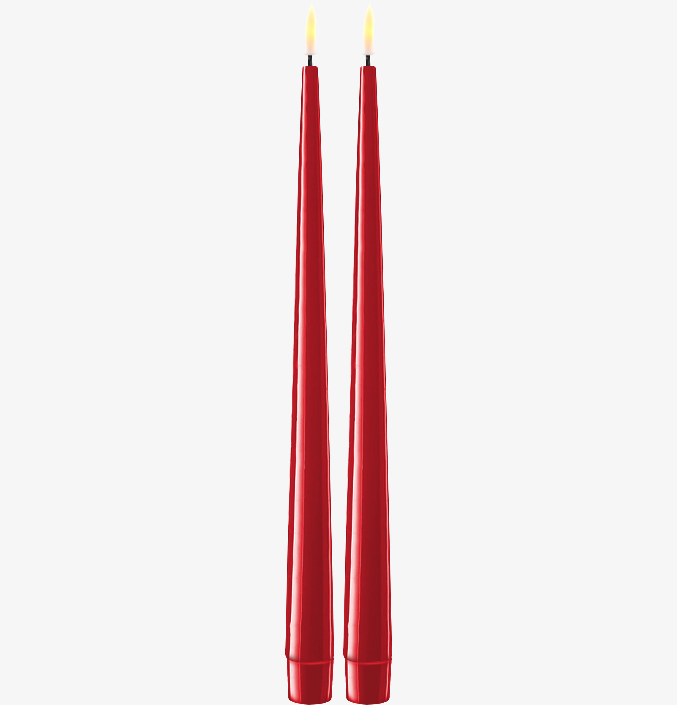 Bild av eleganta röda LED-ljus med realistisk flamma