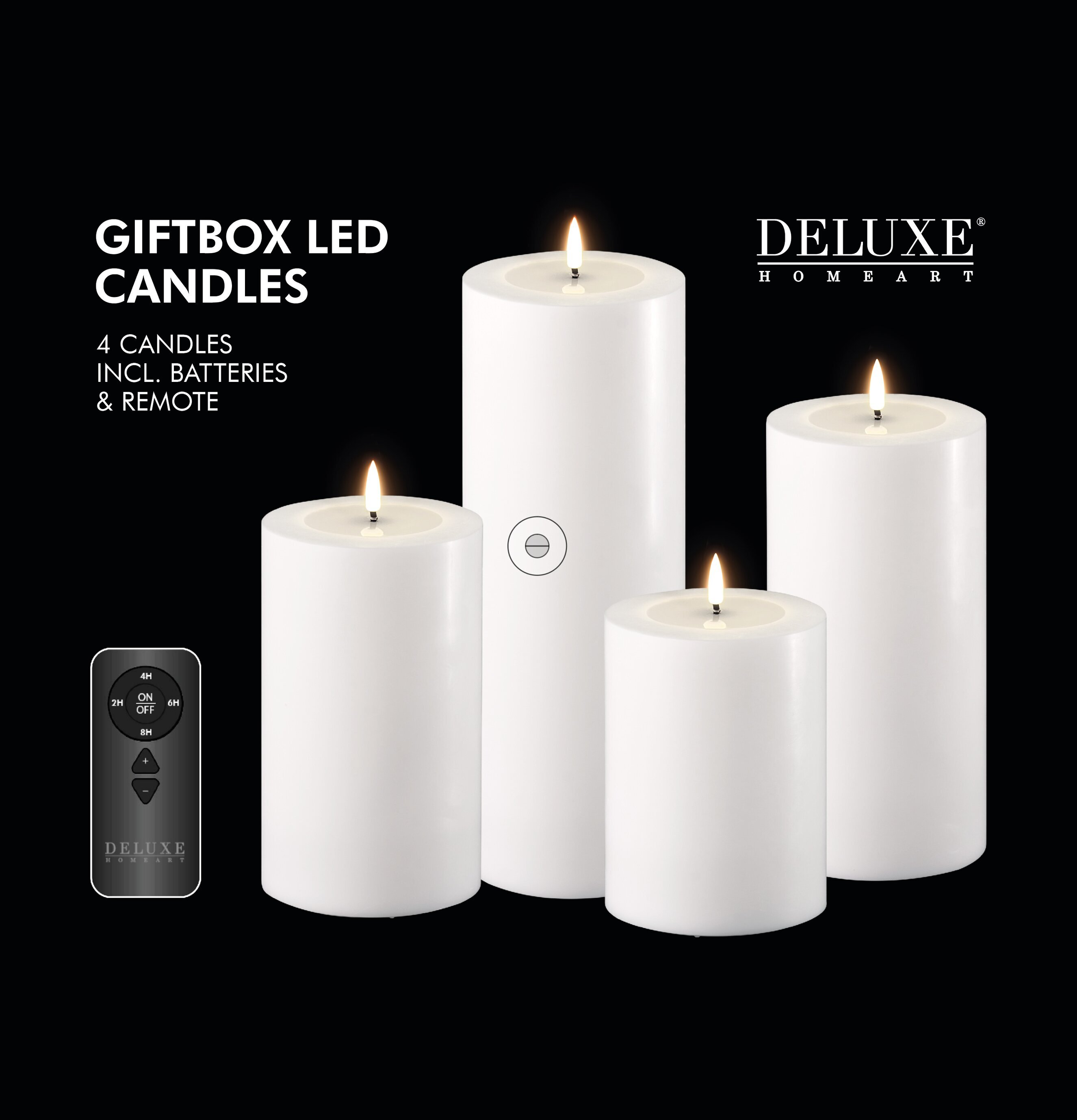 Giftbox LED-ljus Vit från Deluxe Homeart med fjärrkontroll