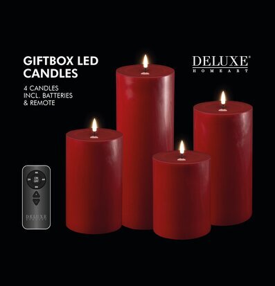 Bild av fyra ljusröda LED-ljus mot svart bakgrund