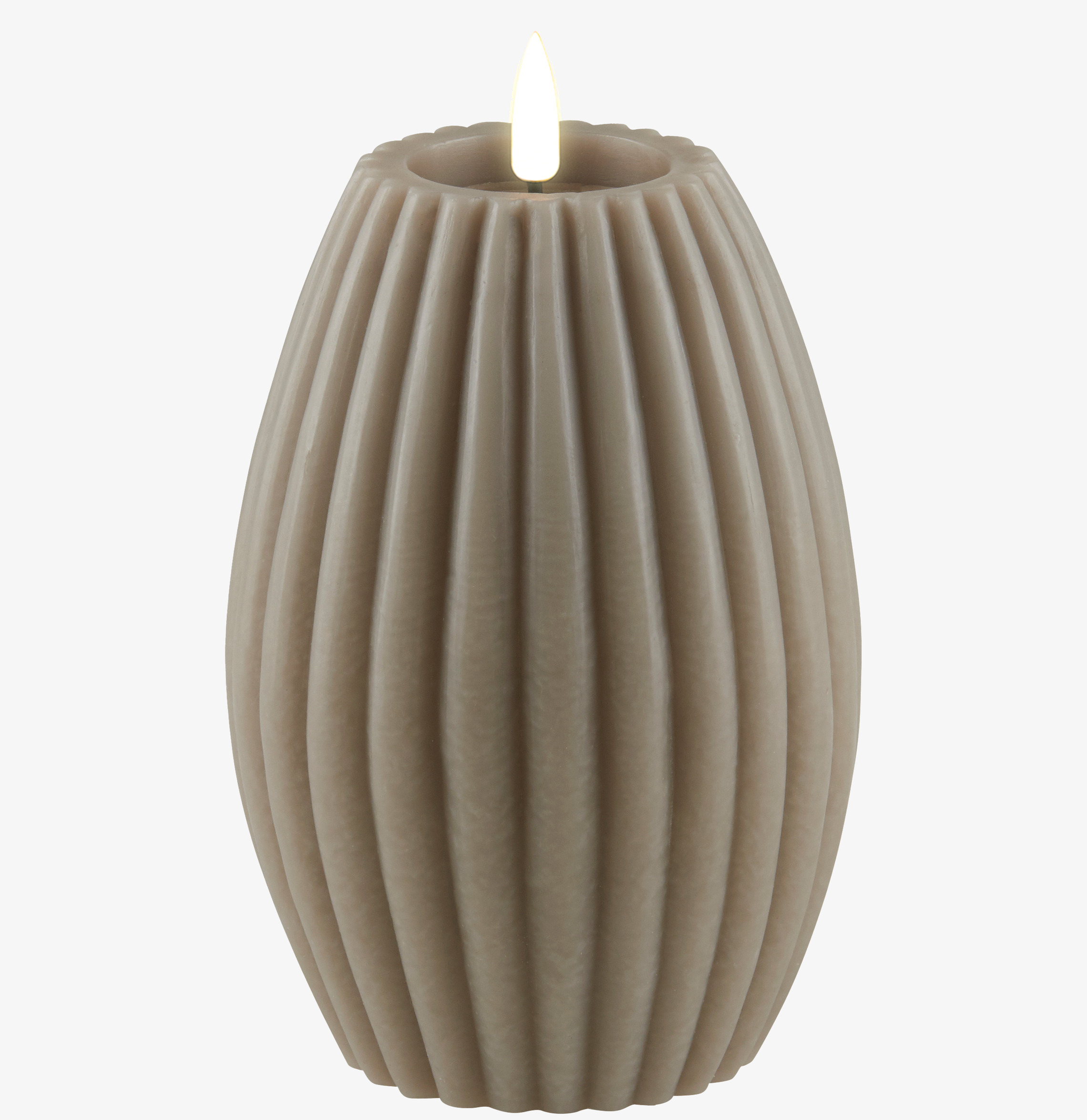 Stripe Candle Sand 15cm från Deluxe Homeart med räfflad yta