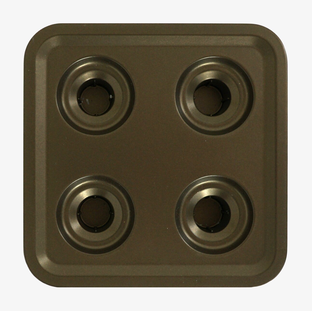 Bild av kvadratisk ljuslykta i brons med fyra öppningar