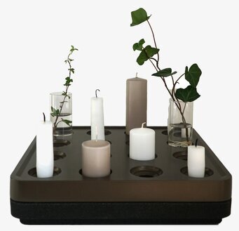 Bild på elegant ljusbricka med stämningsfull design