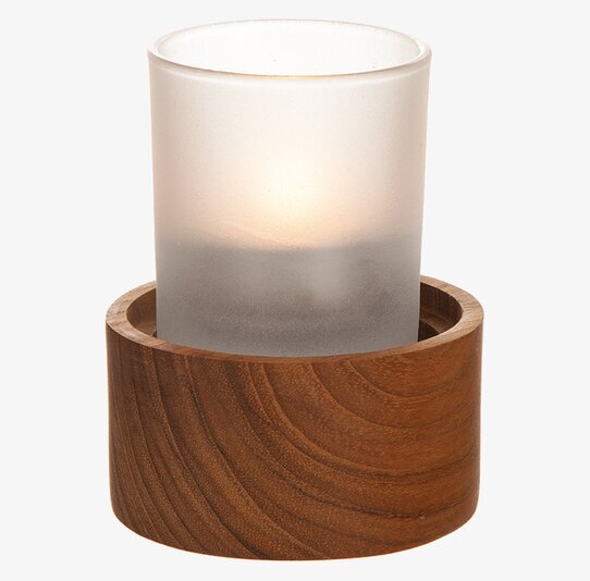 Ljuslykta Teak Med Ljuskopp från Different Design på bord