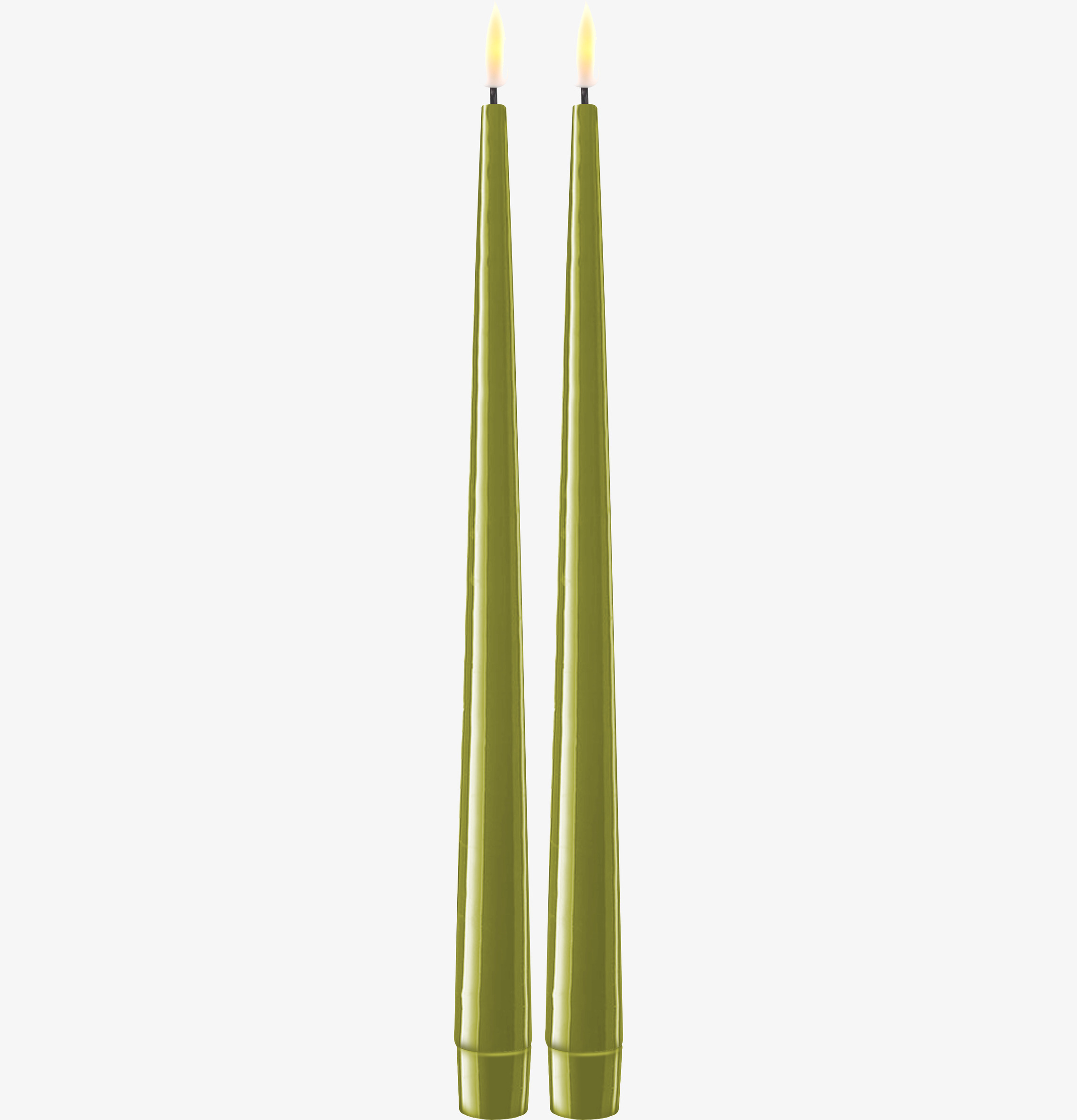Bild av eleganta olivgröna LED-ljus med realistisk flamma