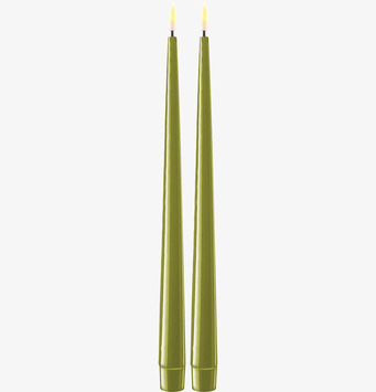 Bild av eleganta olivgröna LED-ljus med realistisk flamma