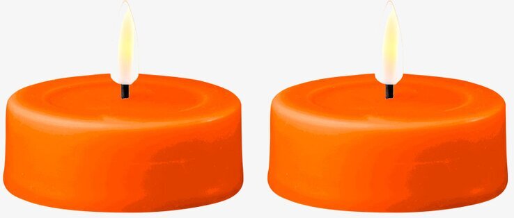 Bild av LED-värmeljus i orange för mysig atmosfär