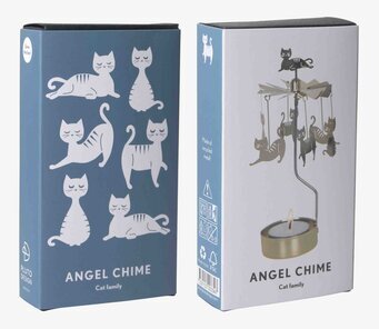 Bild av stilrent änglaspel med kattmotiv i fokus