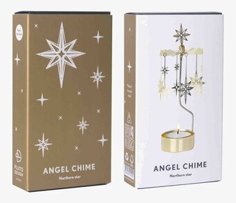 Bild av elegant änglaspel med stjärnor och ljus