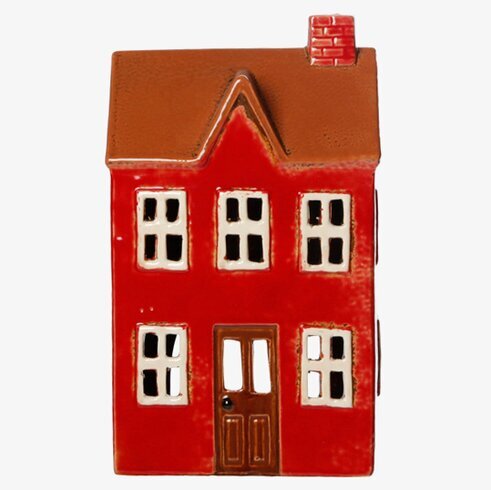 Ljuslykta Hus Röd 16cm från Det Gamle Apotek, rött hus