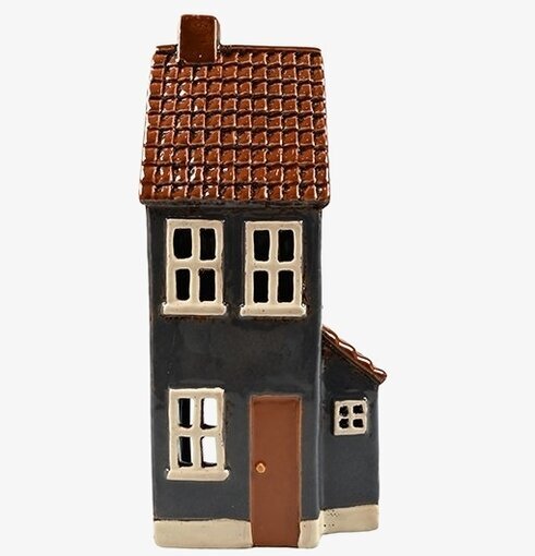 Ljuslykta Hus Blå från Det Gamle Apotek, keramiskt hus