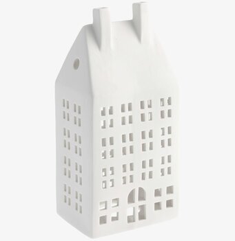 Ljusstake Storstaden Nr 1 i vit keramik från Storefactory