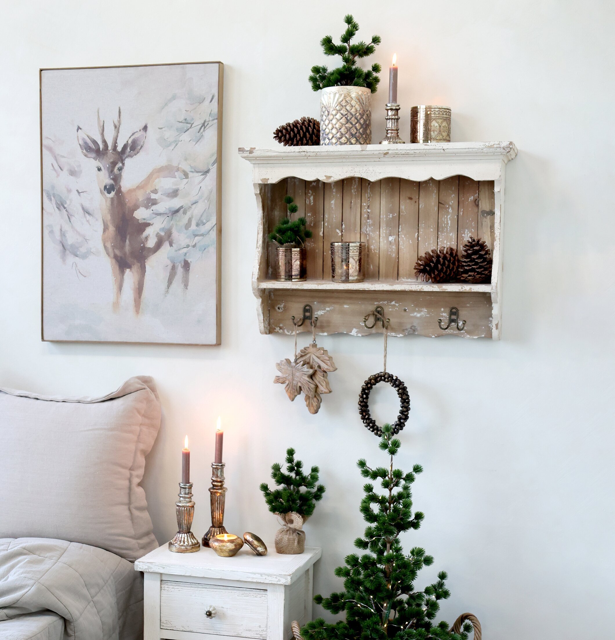 Ljuslykta Hurricane Antik Koppar från Chic Antique vid byrå