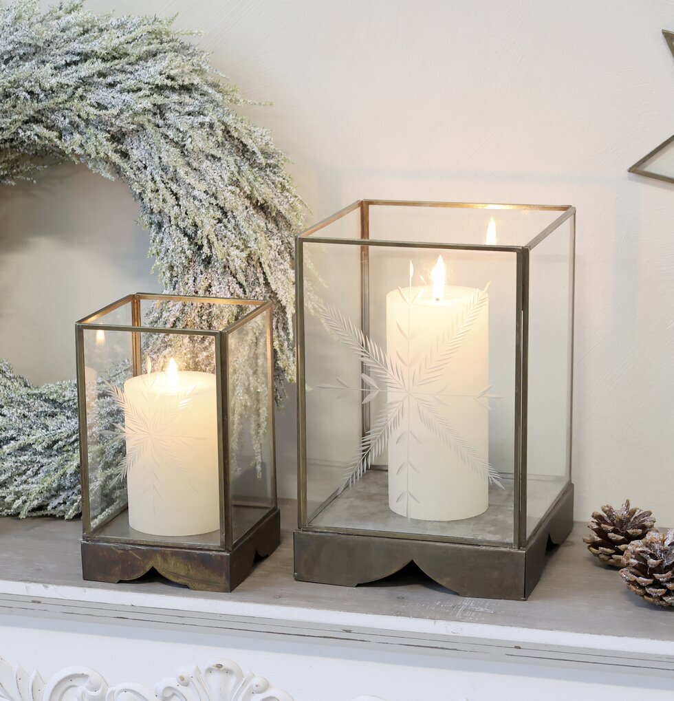 Ljuslykta Hurricane Snöflinga från Chic Antique på skänk