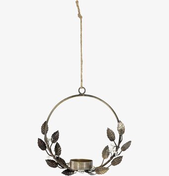 Foto av ljuskrans med antik finish och metallblad