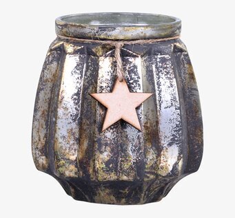 Ljuslykta Med Stjärna 11xØ10cm från Chic Antique