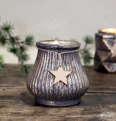 Ljuslykta Med Stjärna 10xØ10cm från Chic Antique
