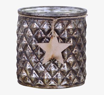 Ljuslykta Med Stjärna 9xØ7.5cm från Chic Antique